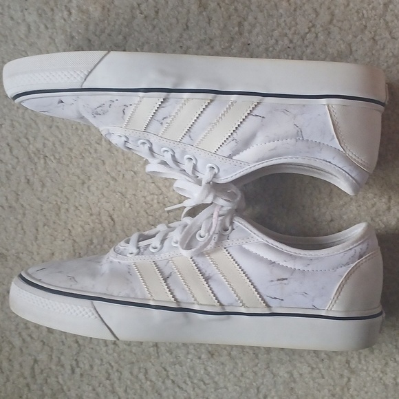 Adidas Marbled White Canvas Skateboard  Sneakers - Picture 5 of 10